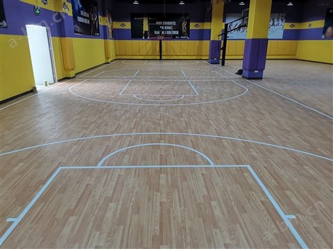 室内防滑减震运动地板 4.5枫木纹球场地胶